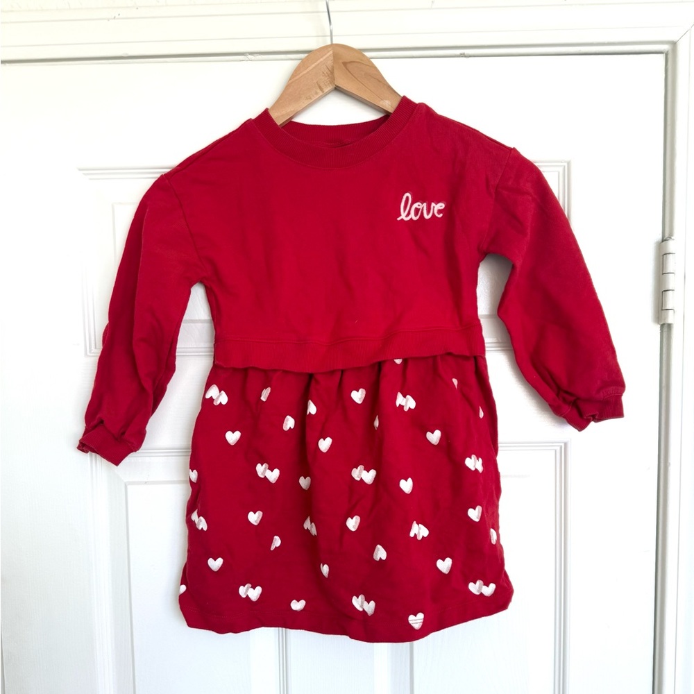 Carter's Red and White Heart Dress 5T 5A